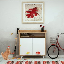 Hanah Home Springa Zapatero Roble y Blanco